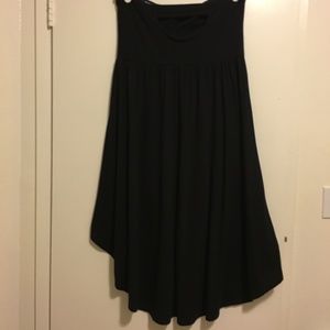 Black High Low Strapless Dress